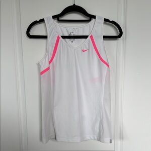 Nike White Tank Top with Pink Highlights